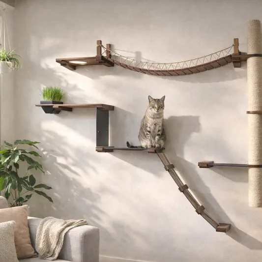 Cat jungle gym wall system
