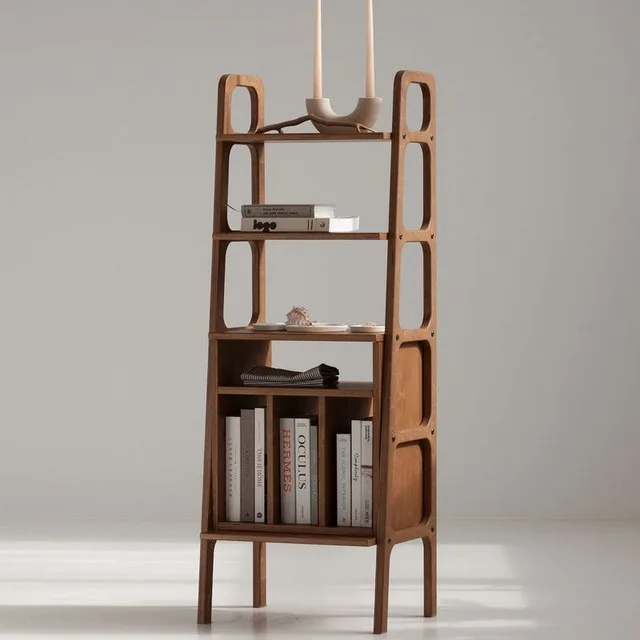 Bookcase with record shelf
