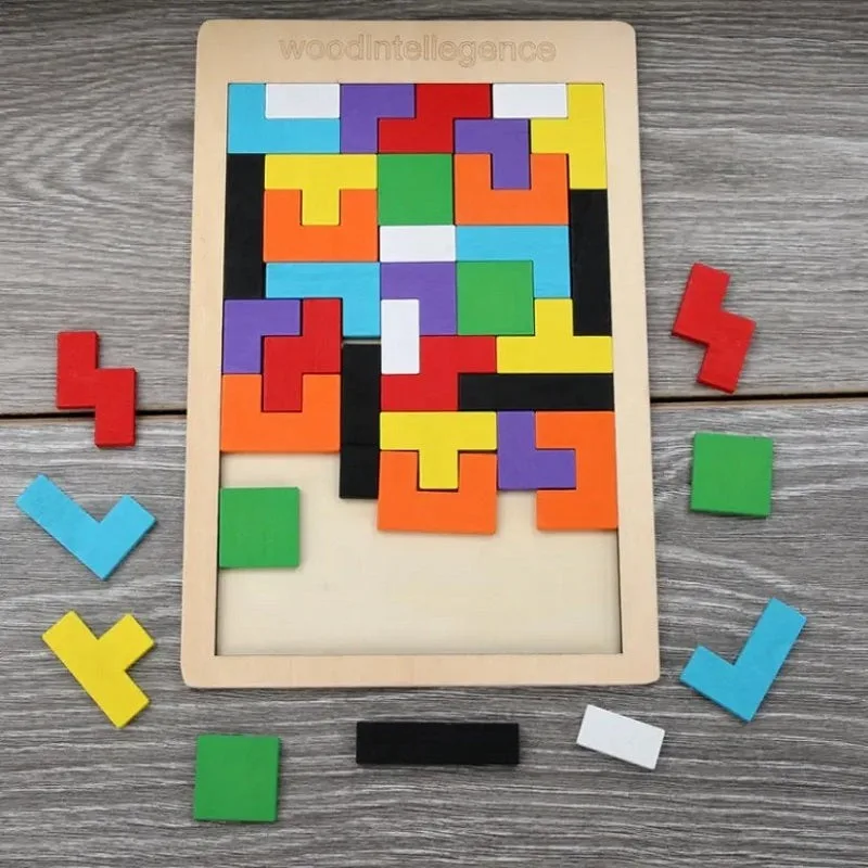 Wooden Block Jigsaw Puzzle Board