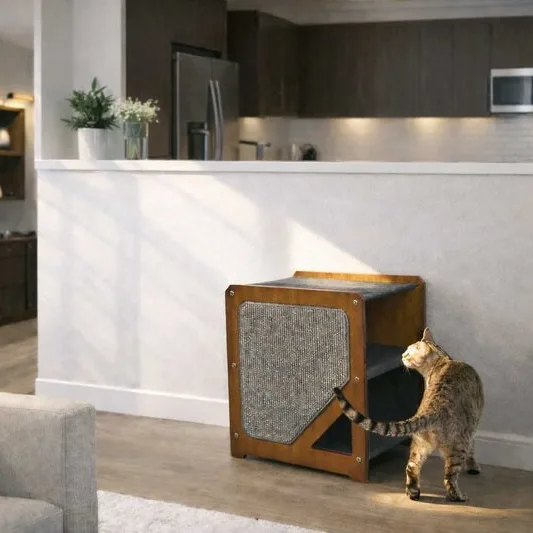 Short cat tree for small spaces