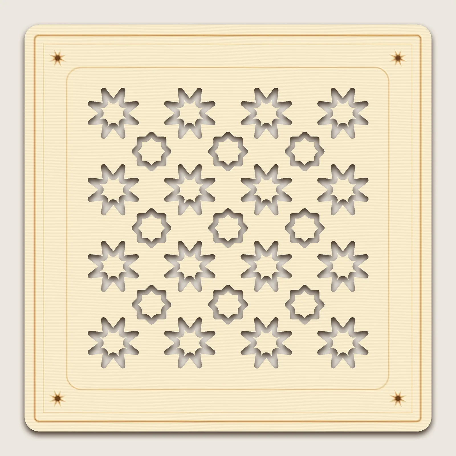 Jali wall panel with eight-point stars