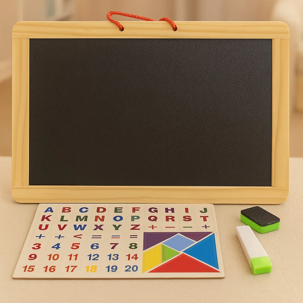 Wooden 3 in 1 Magnetic Black & White Drawing/Writing Board