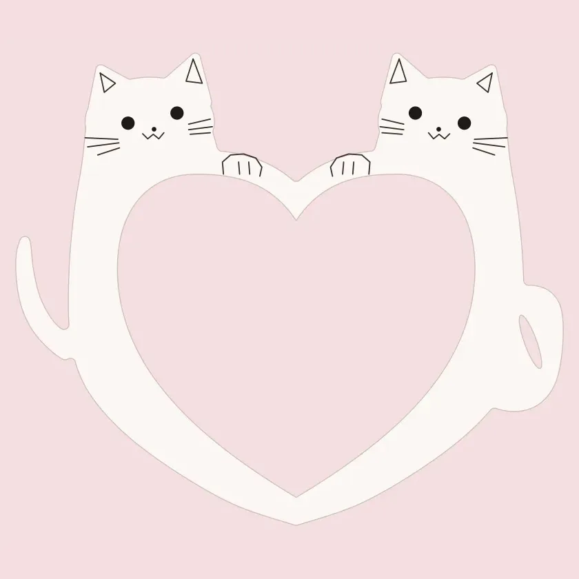 Cats heart mirror frame