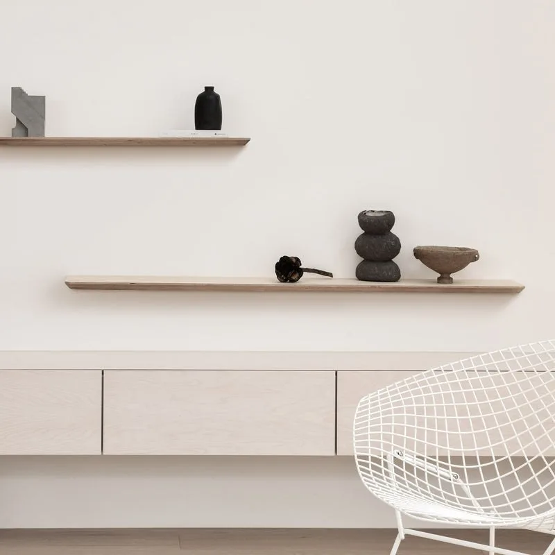 Plywood floating shelf