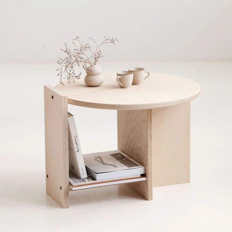 Round coffee table, birch plywood