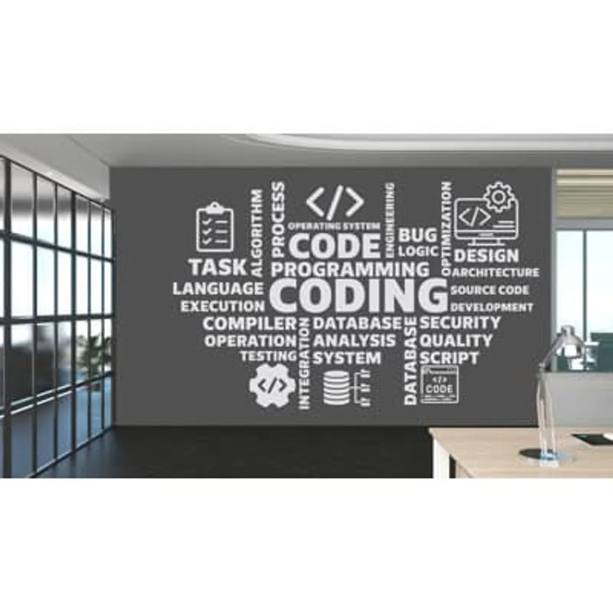 Coding Word Cloud Wall Art