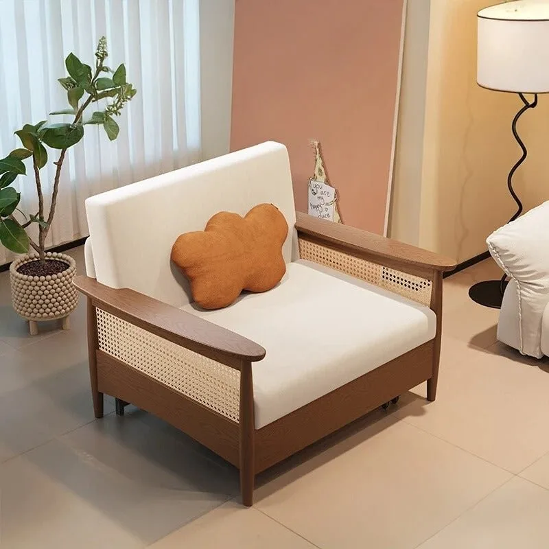 Convertible Sofa Bed with Pull-Out Footrest