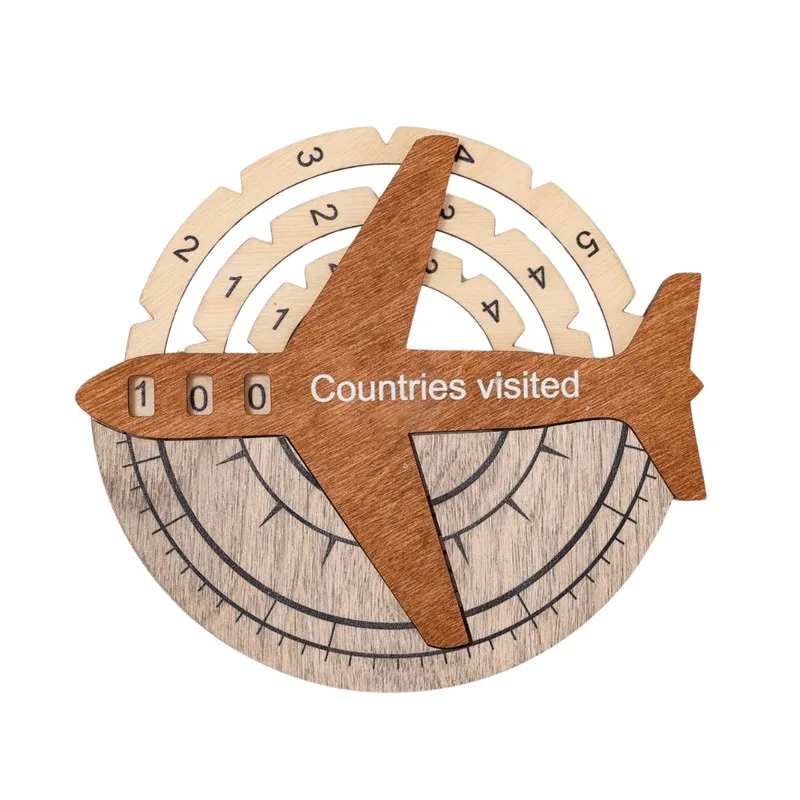 Travel tracker dial for the wooden world map, multicolor