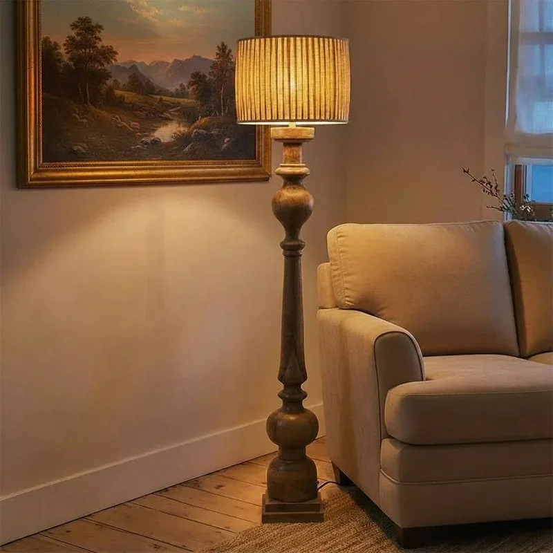 Aarav Mango Wood Floor Lamp