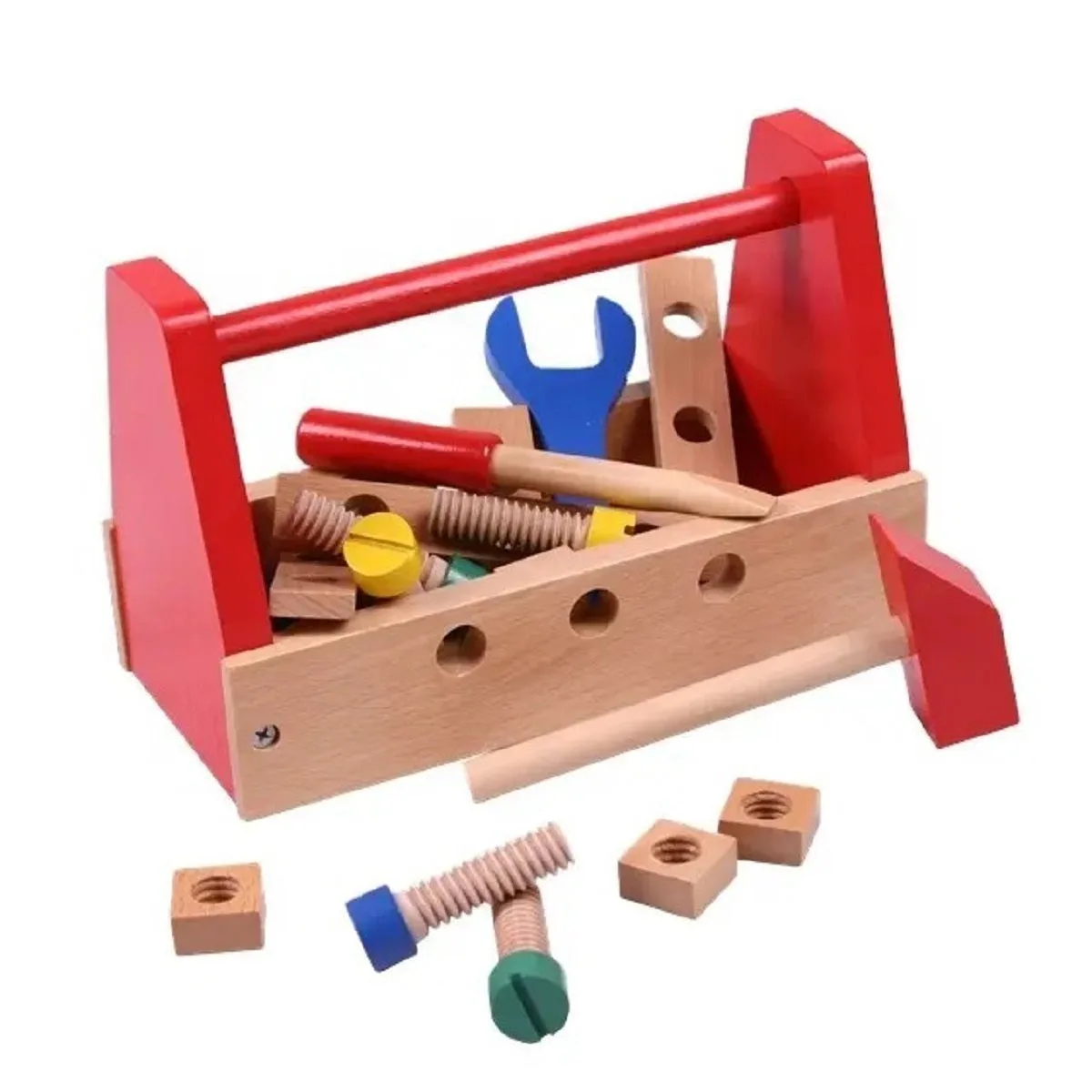 Wooden Multicolor Construction Activity Tool Kit Set