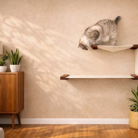 Double cat hanging bed set