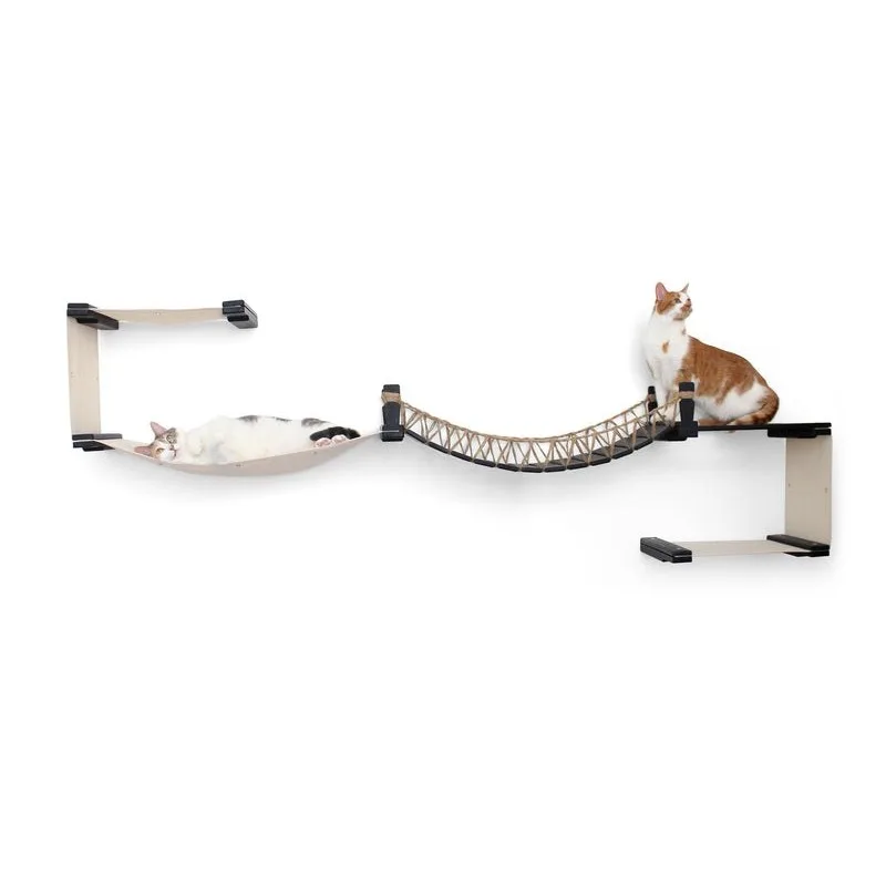 Wall cat tree for multiple cats
