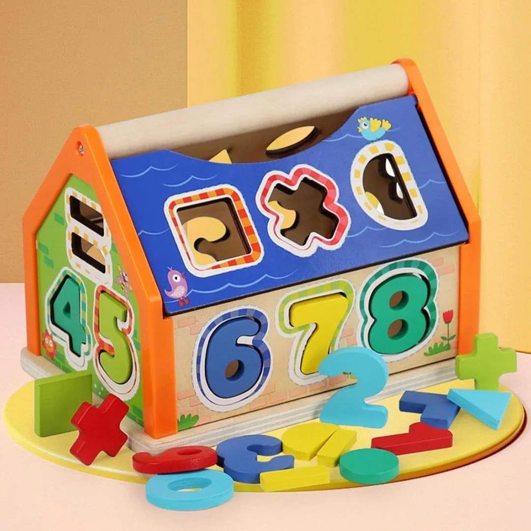 Wooden Digital Number & Shapes Smart Big House