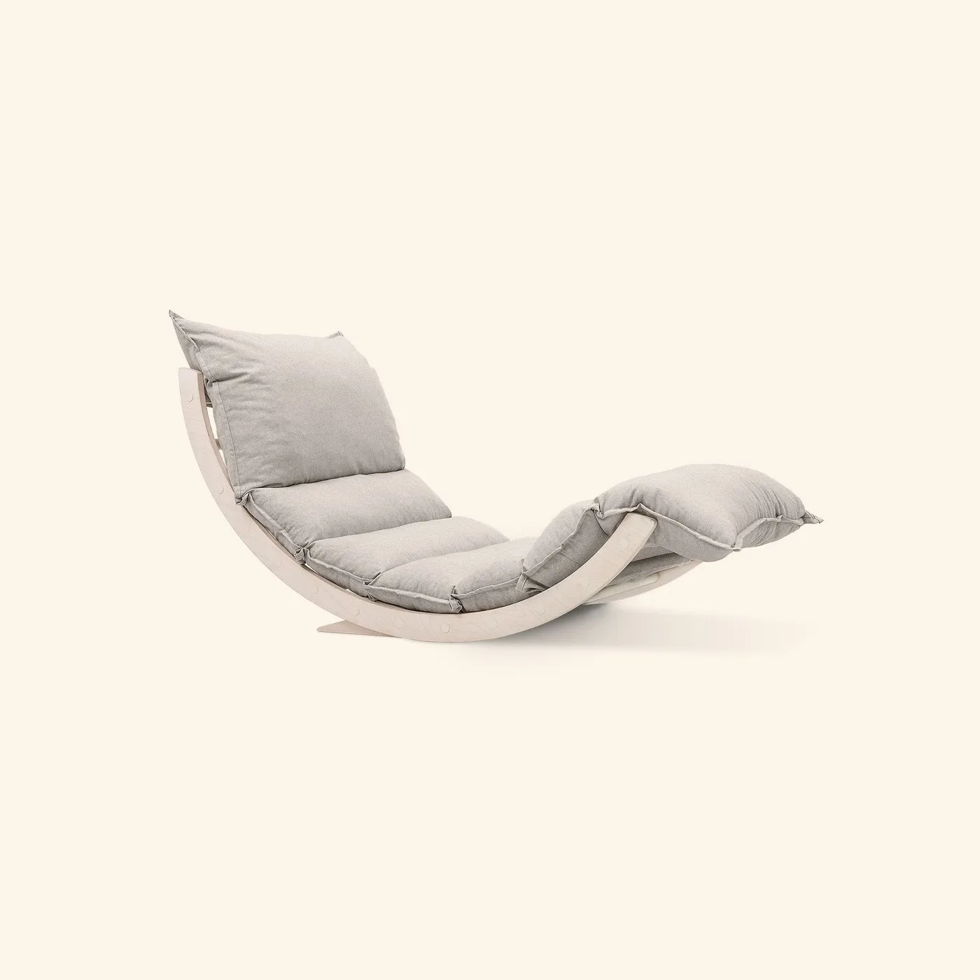 Rocking lounger set with cushion and wedges