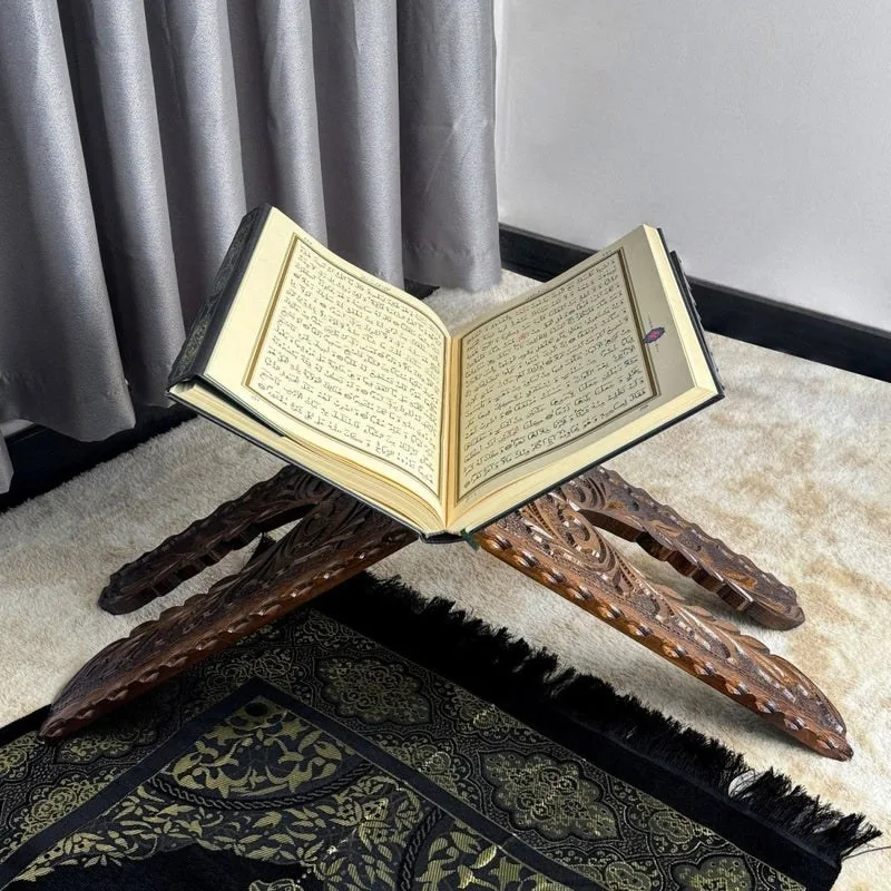 Handcarved Wooden Quran Stand - Islamic Gift