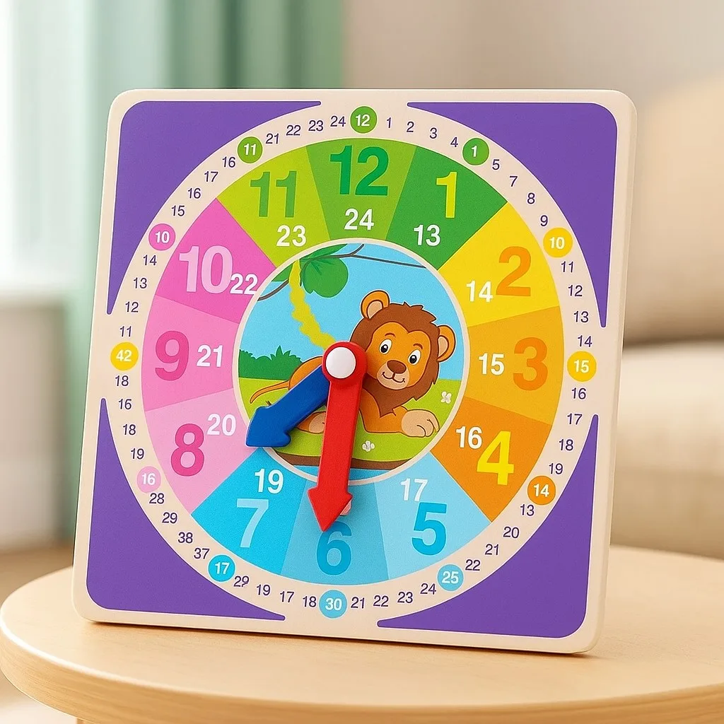 Wooden Multicolor Activity Clock