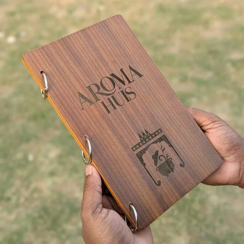 Wooden Menu Holder Book-Style