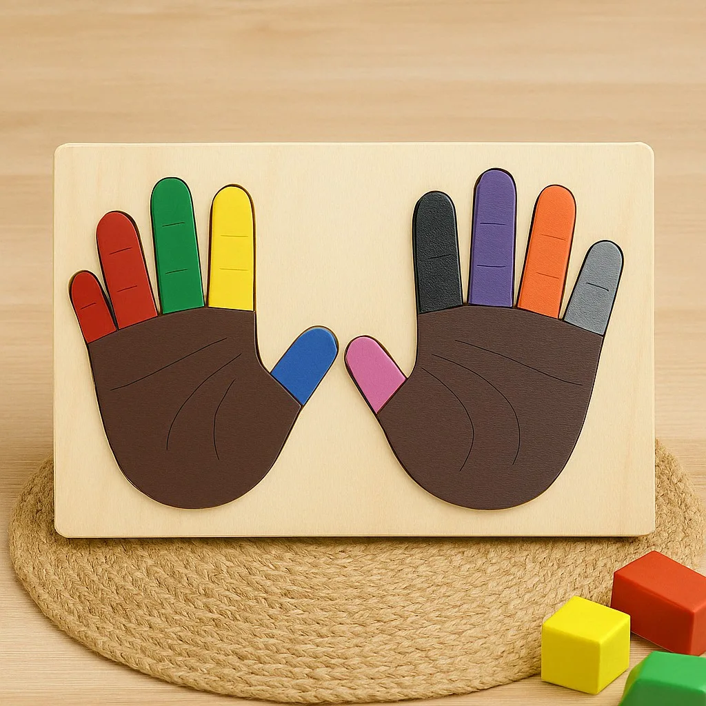 Wooden Hand Sorting Board With Color Matching Activity