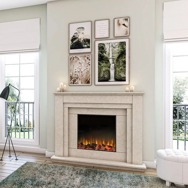Media wall with fireplace MW-19
