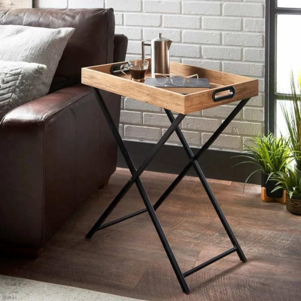 Foldable Tray Table, Black Iron