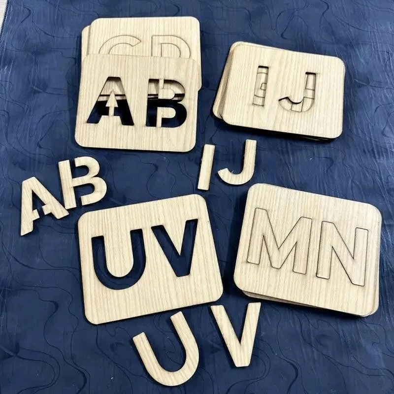 Capital A B C Drawing and Puzzles Wood Stencils