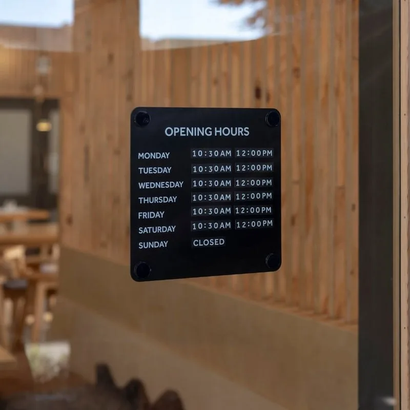 Opening Hours Sign