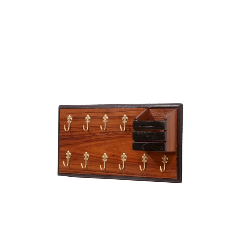 Classic Wooden Brass Key Holder