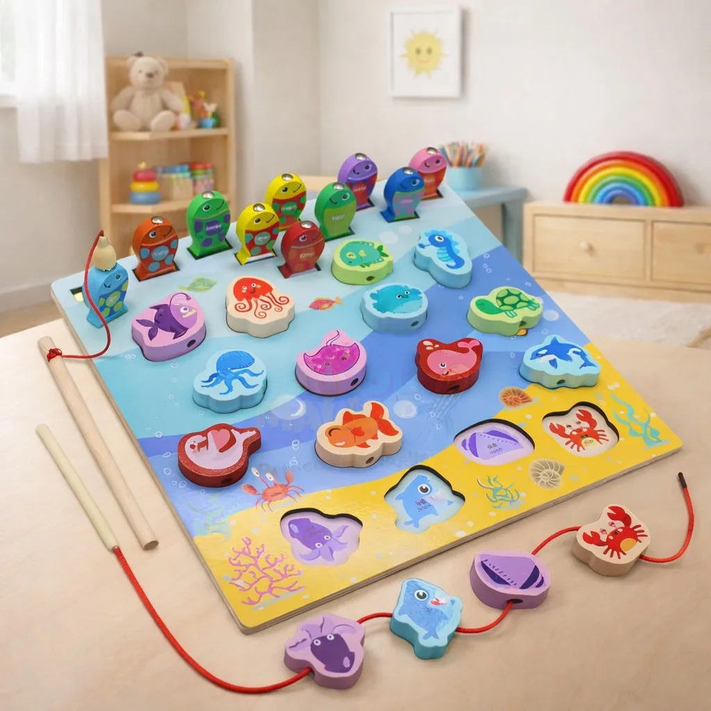 Wooden Multiple Activity Interactive Busy Board