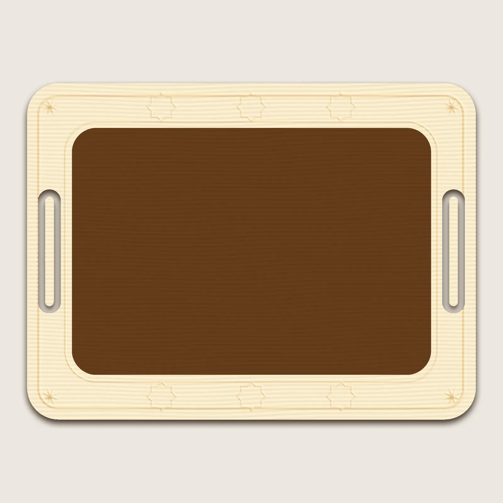 Serving tray with carved rim