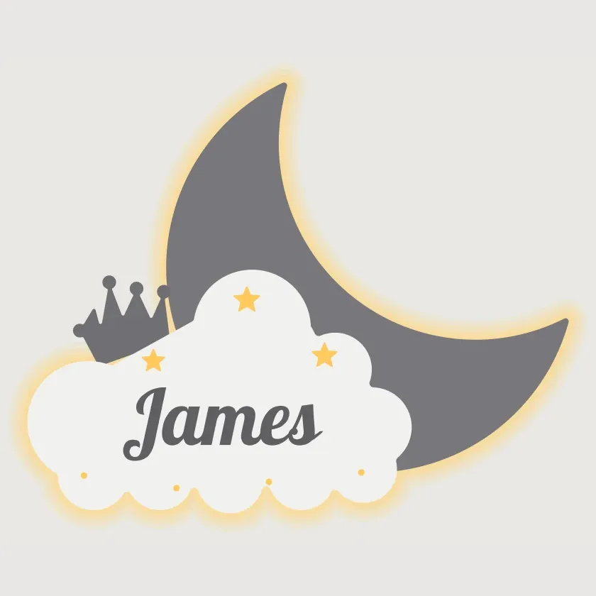 Moon and cloud name night light