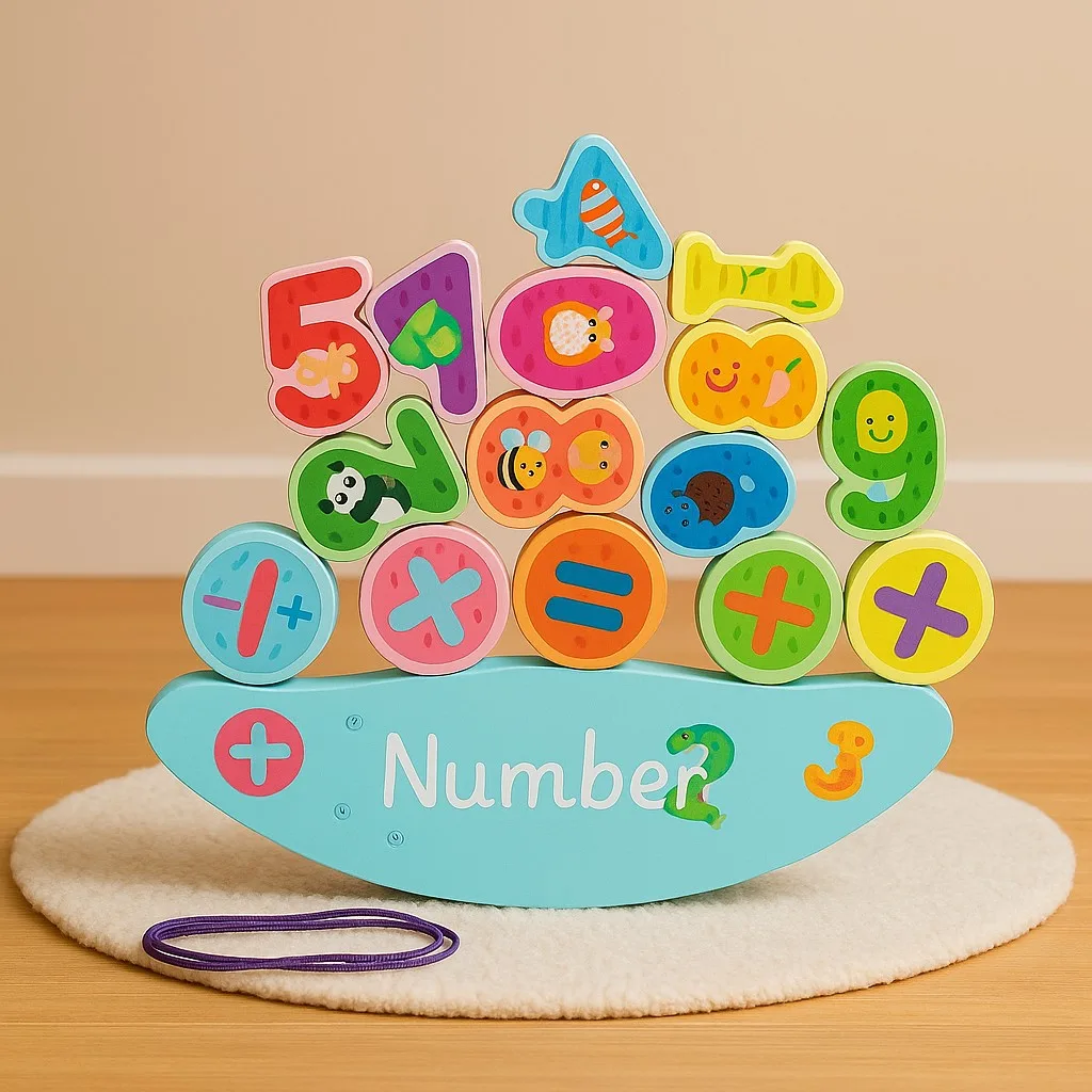 Wooden Balancing & Lacing Activity Set
