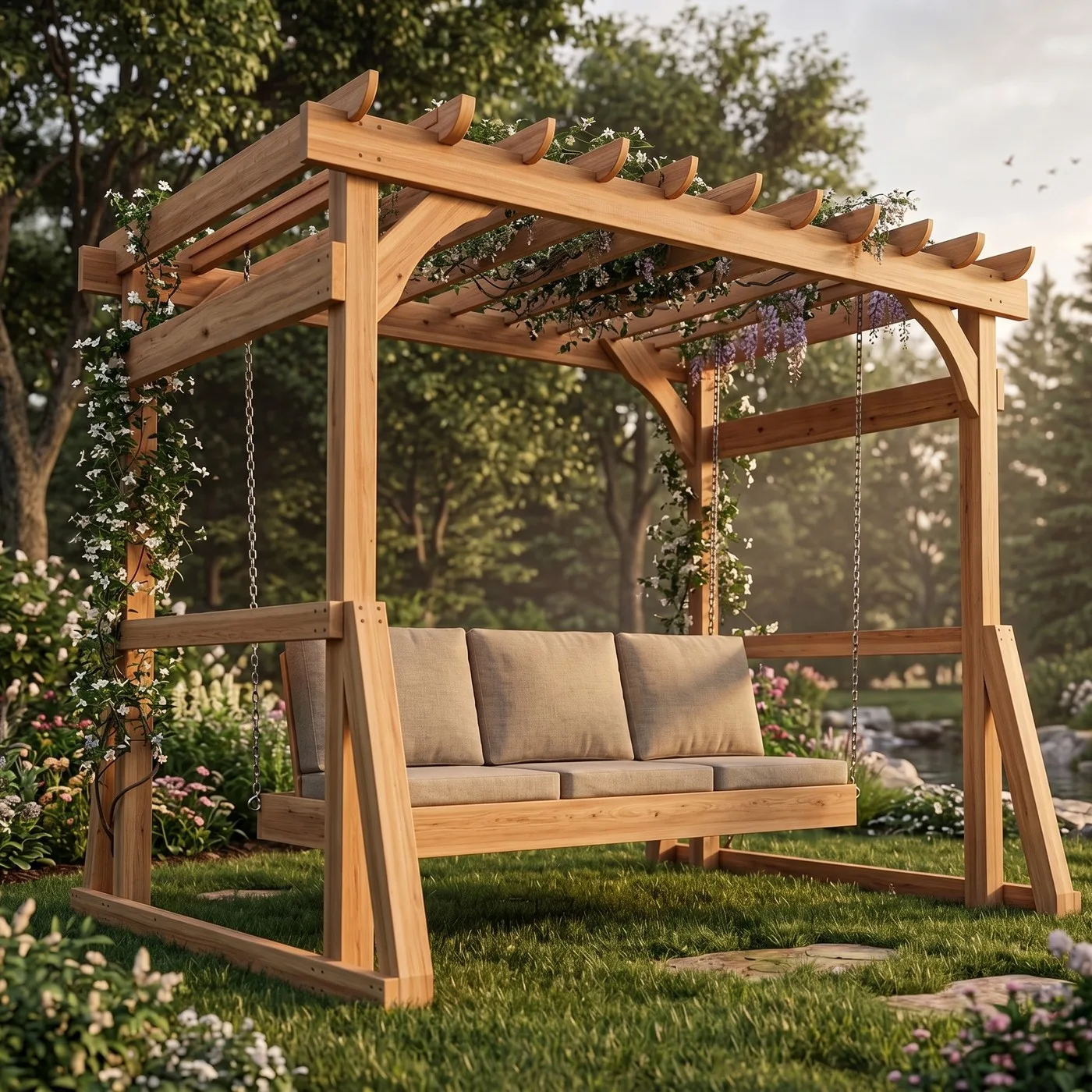 Garden arbor swing