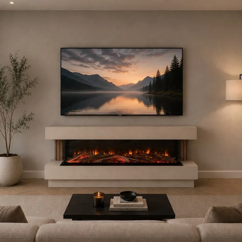 Media wall with fireplace MW-15