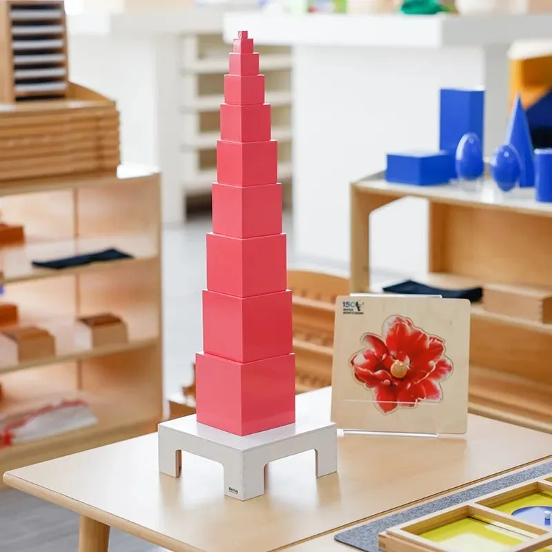 Wooden Montessori Stacking Pink Tower